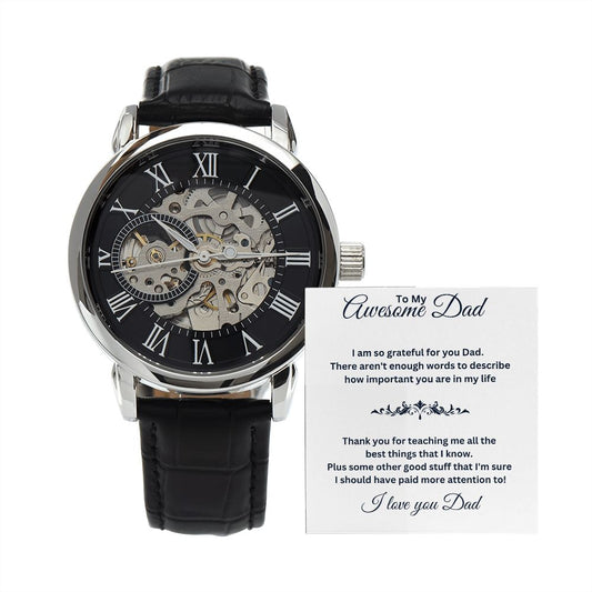 To My Awesome Dad | Men's Openwork Watch