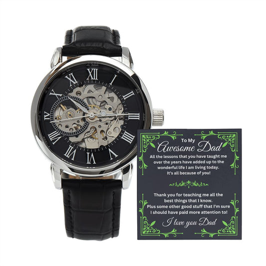 To My Awesome Dad | Men's Openwork Watch