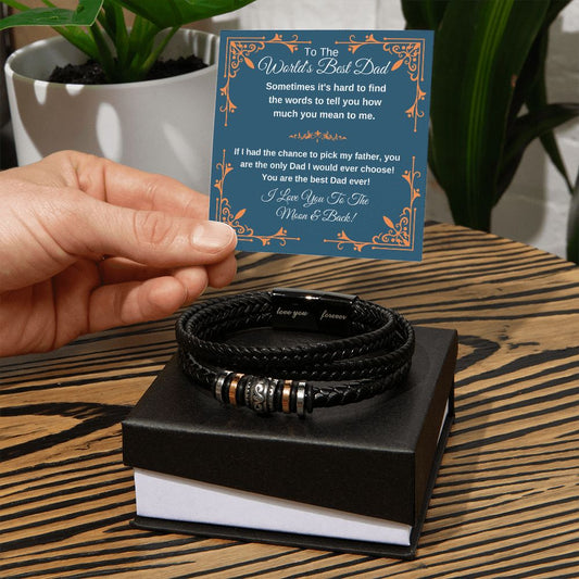To The World's Best Dad | Men's "Love You Forever" Bracelet