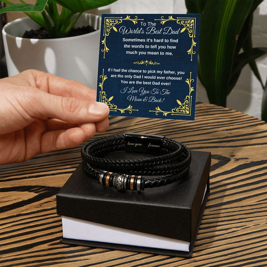 To The World's Best Dad | Men's "Love You Forever" Bracelet