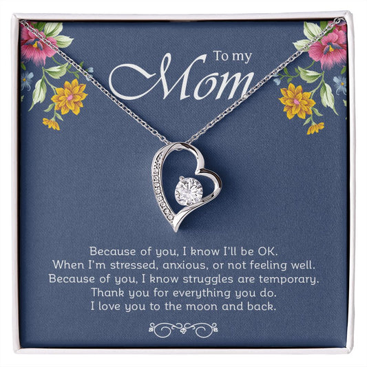 To My Mom | I Love You To The Moon & Back - Forever Love Necklace